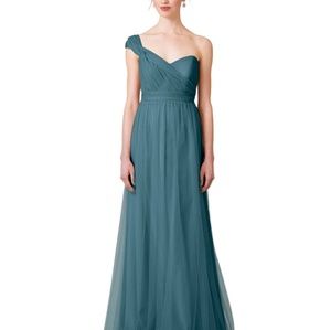JENNY YOO ANNABELLE DRESS IN VINTAGE TEAL SIZE 4